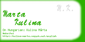 marta kulina business card